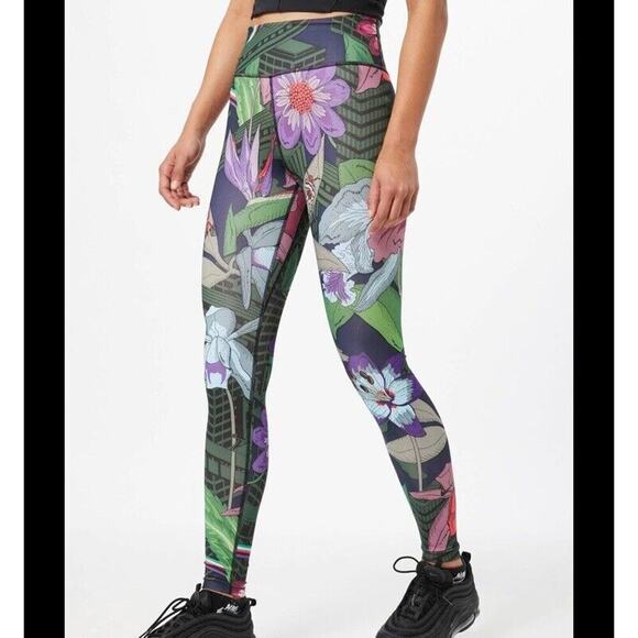 Nike Women’s One Icon Clash Floral Training Tights Full Length Size Small Active - Picture 1 of 9